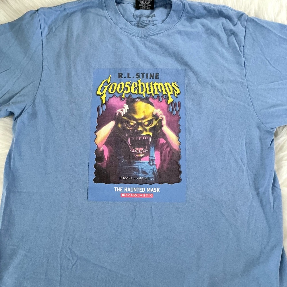 Dumbgood Goosebumps Haunted Mask Graphic Short Sleeve Tee - Picture 3 of 6